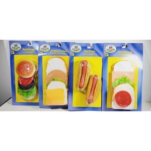 Just Like Home Sandwiches Lot of 4 Sets of Play Food New - Hamburger, Hot Dog